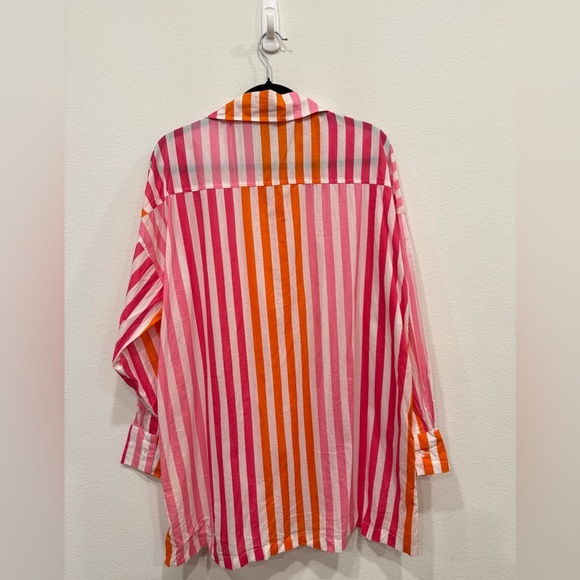 SOLD - 100% Cotton Beach Riot Bold Striped Shirt - Picture 4 of 5